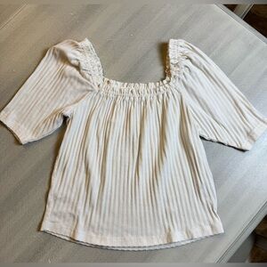 Madwell Knot Pointelle Peasant Top Cream XS